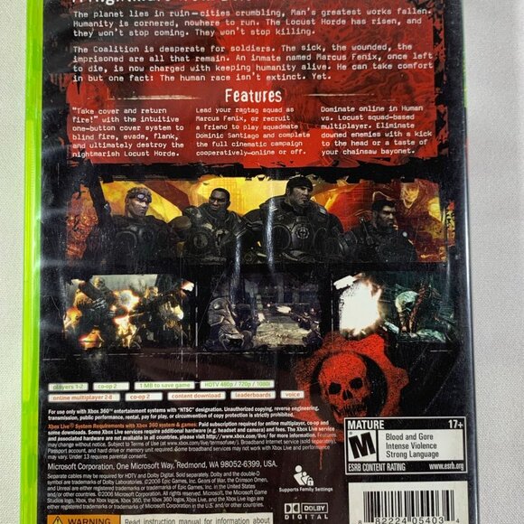 Gears of War Microsoft Xbox 360 Video Game 2006 Complete with Manual Tested - Picture 3 of 6